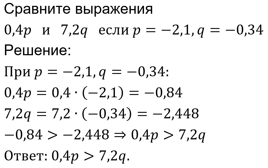 Сравнение буквенных выражений – Telegraph