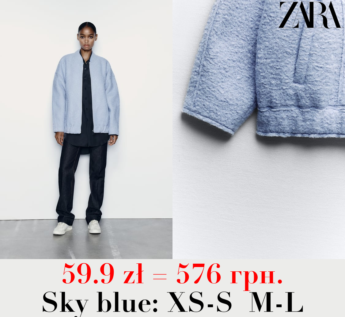 BOUCLÉ OVERSIZE BOMBER JACKET