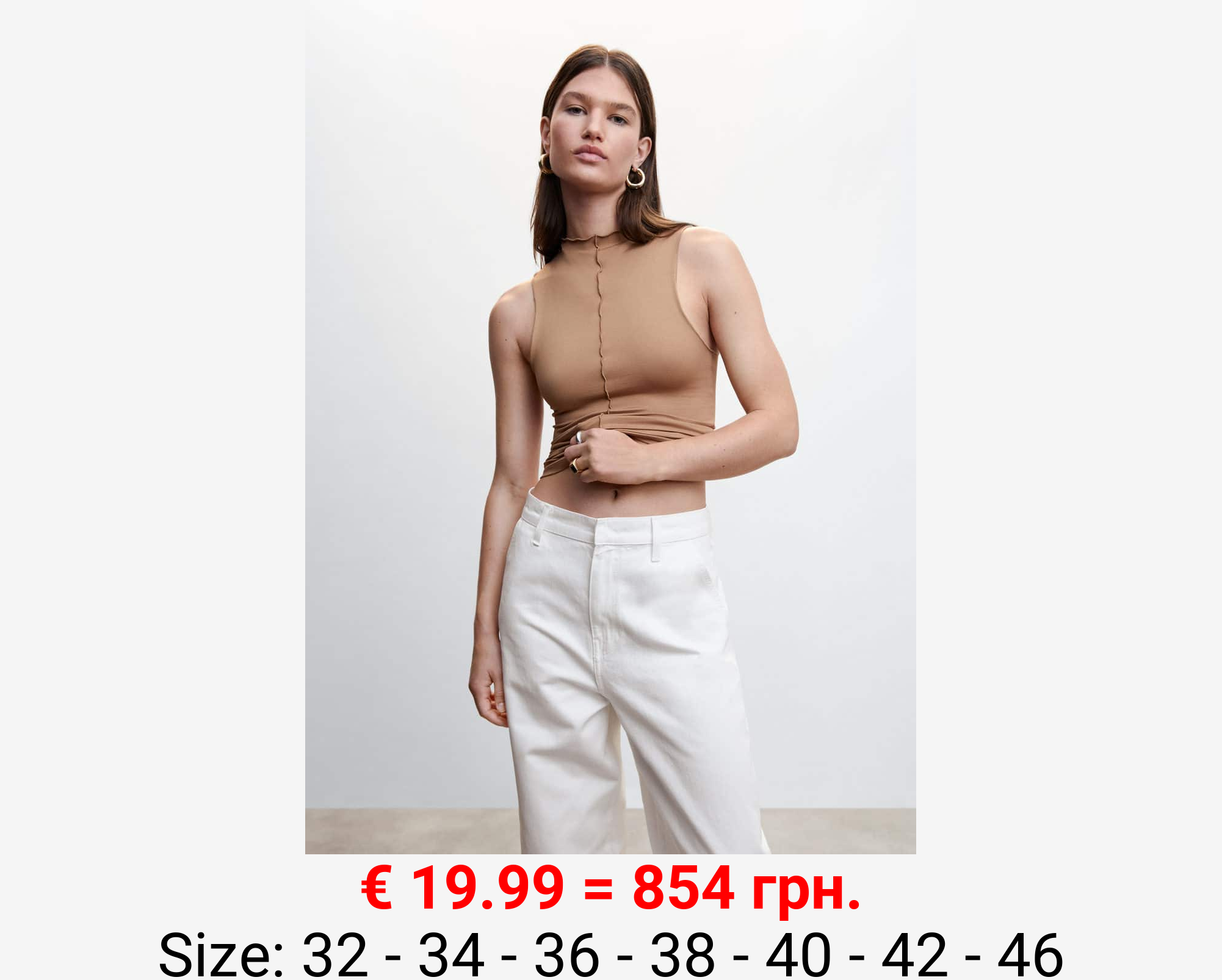 Jeans wideleg tiro medio