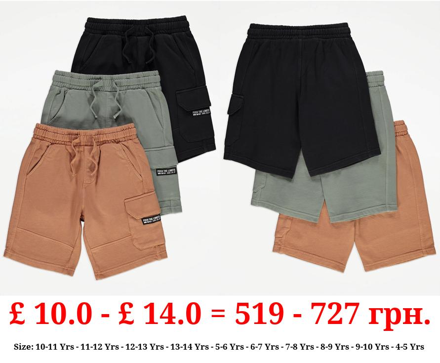 Washed Cargo Shorts 3 Pack