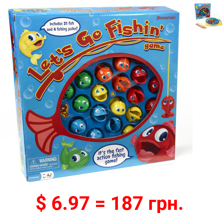Pressman Toys Original Fast-Action Let's Go Fishin' Game