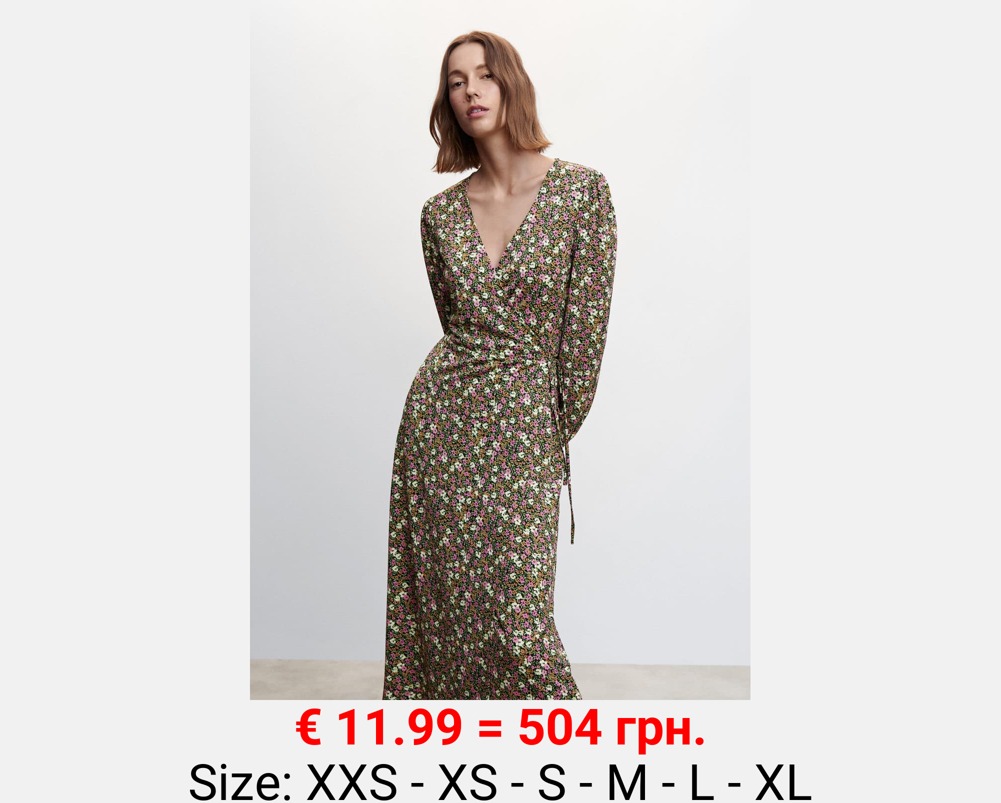 Vestido estampado abertura 