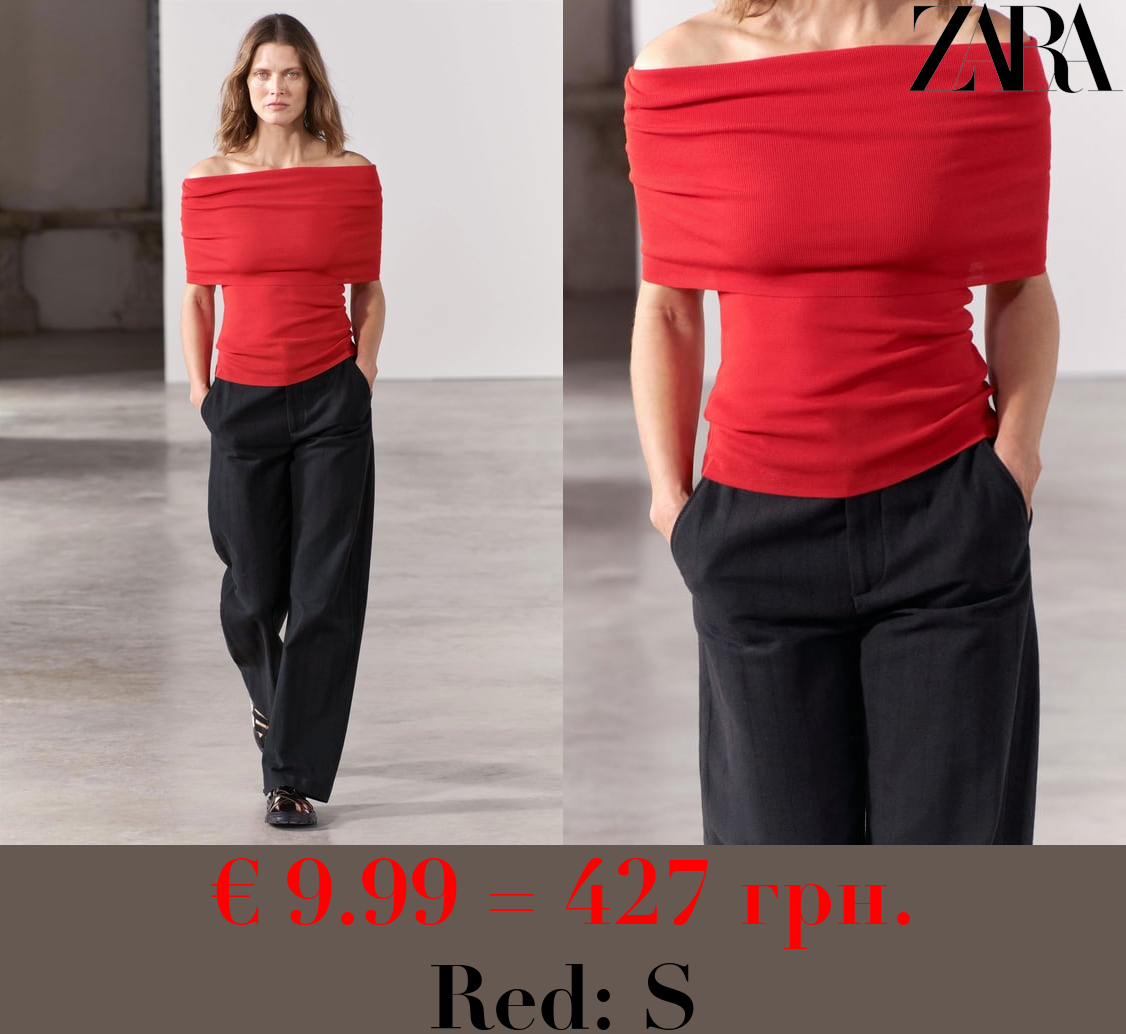 OFF-THE-SHOULDER KNIT TOP