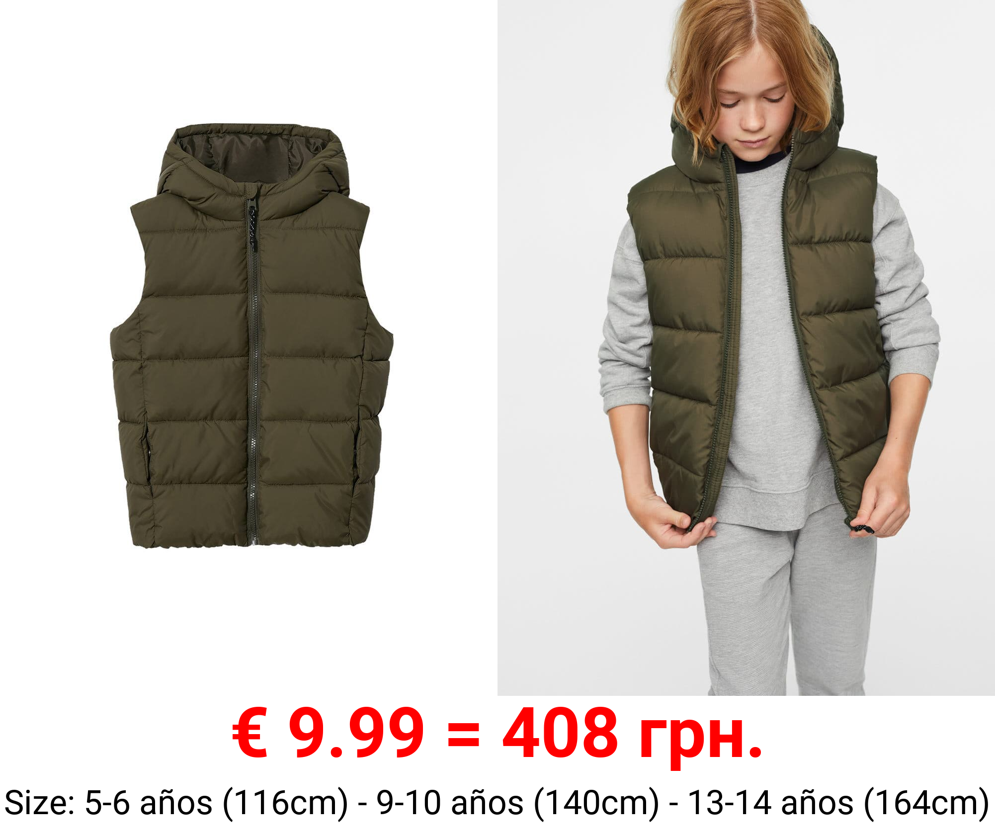 chaleco acolchado capucha