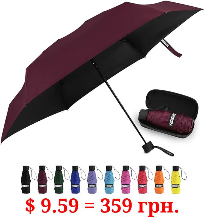 Yoobure Small Mini Umbrella with Case Light Compact Design Perfect for Travel Lightweight Portable Parasol Outdoor Sun&Rain Umbrellas