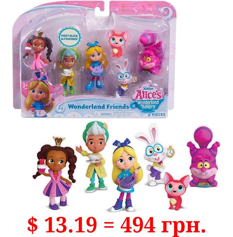 Disney Junior Alice’s Wonderland Bakery Friends, 3 Inch Figure Set of 6, Officially Licensed Kids Toys for Ages 3 Up by Just Play