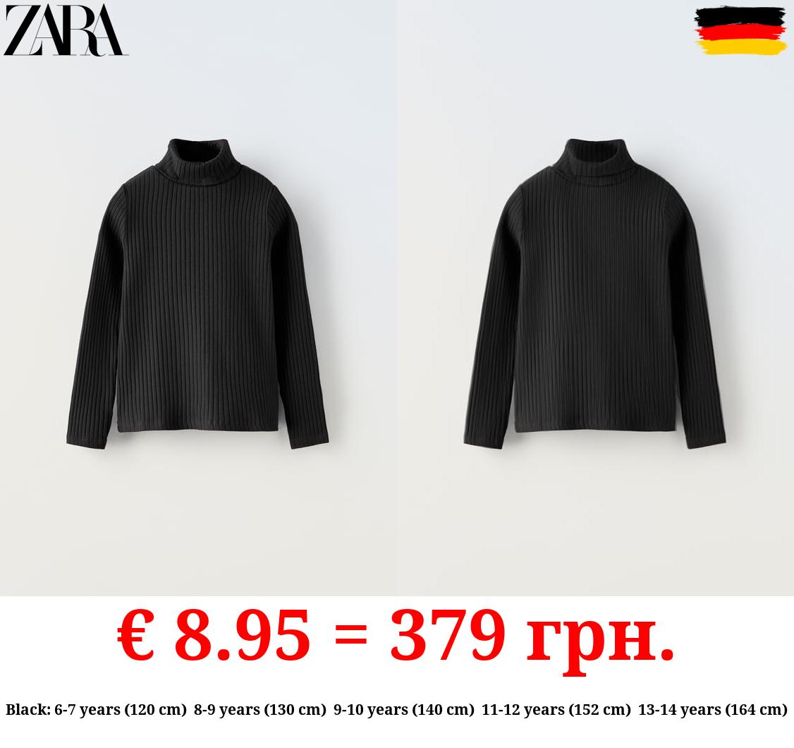 RIBBED TURTLENECK T-SHIRT