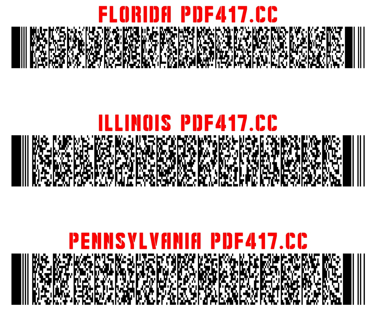 AAMVA Online Generator PDF417.CC Telegraph