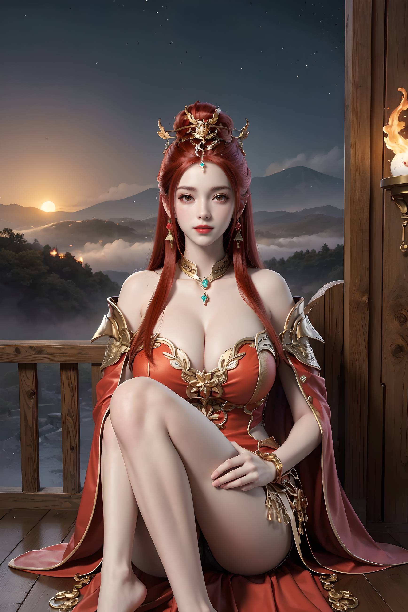 图片[101]-完美世界-曼珠沙华 户外红色礼服-六色网