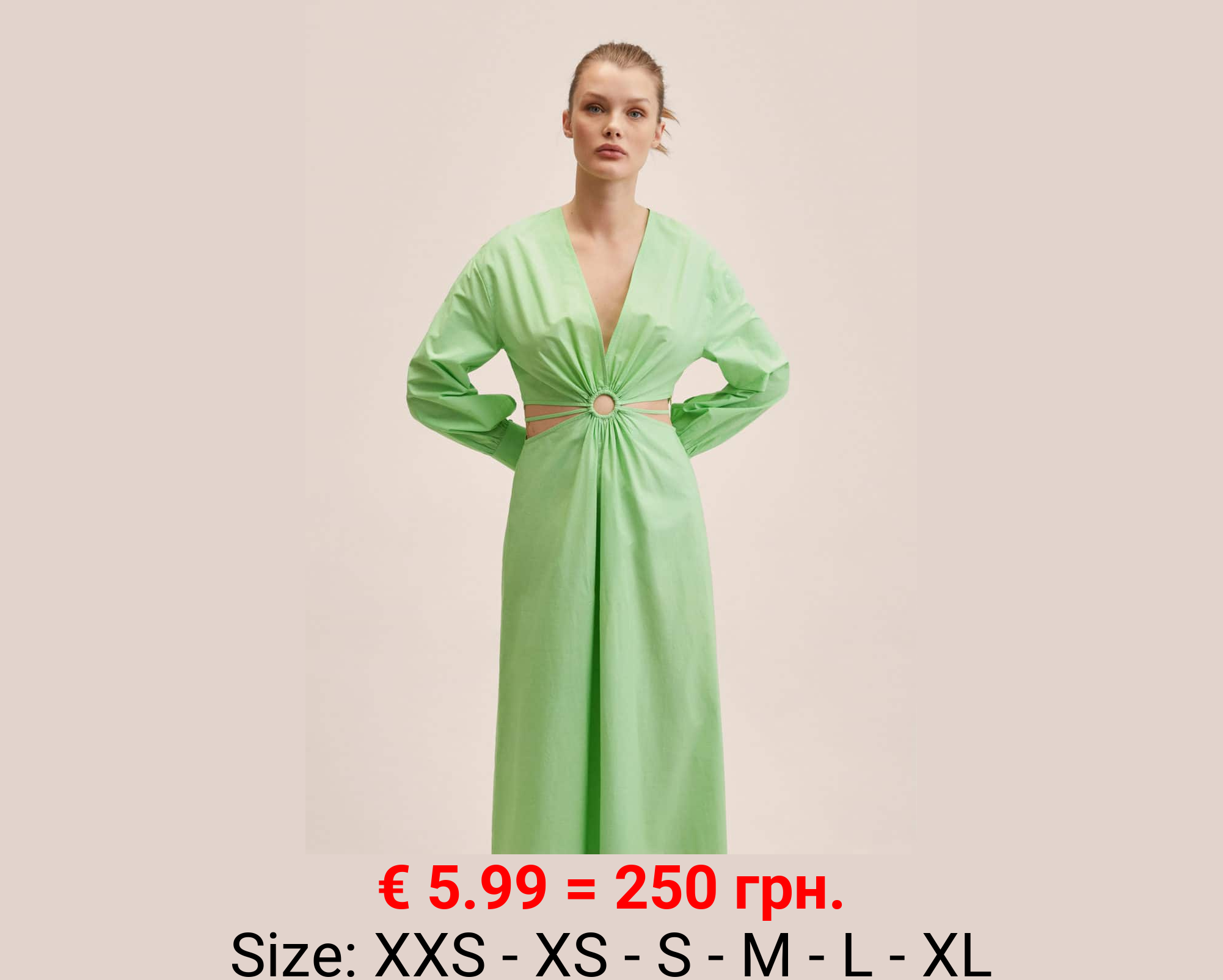 Vestido algodón abertura