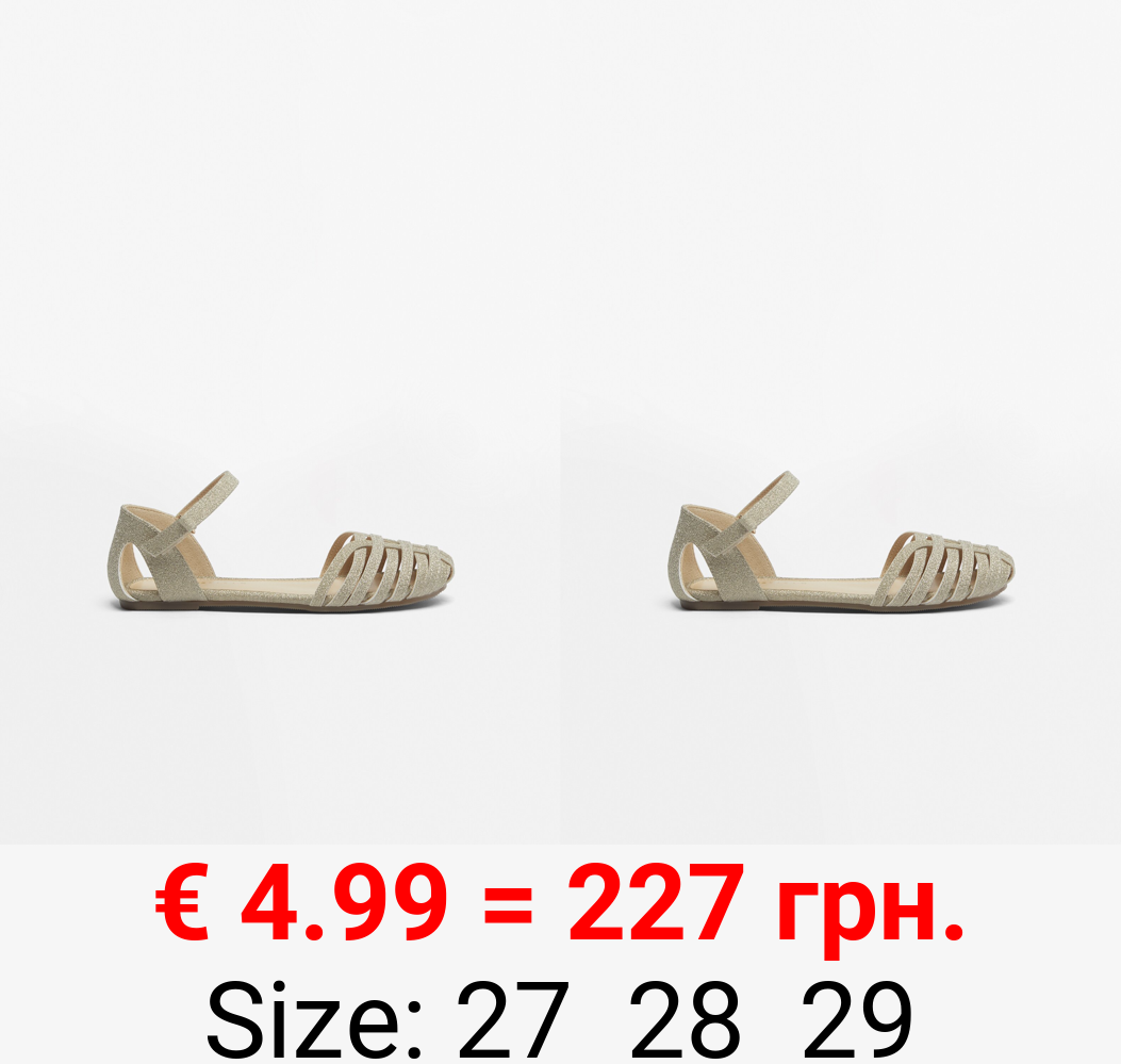 Shimmery cage sandals