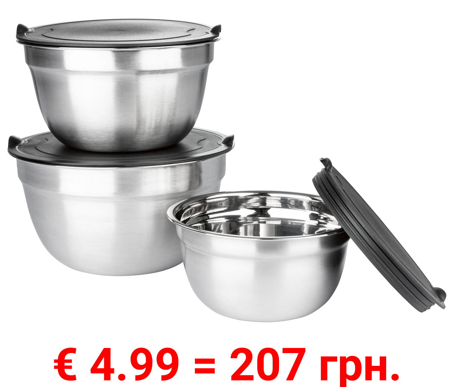 ERNESTO® Edelstahl-Schüsselsets, 3-teilig
