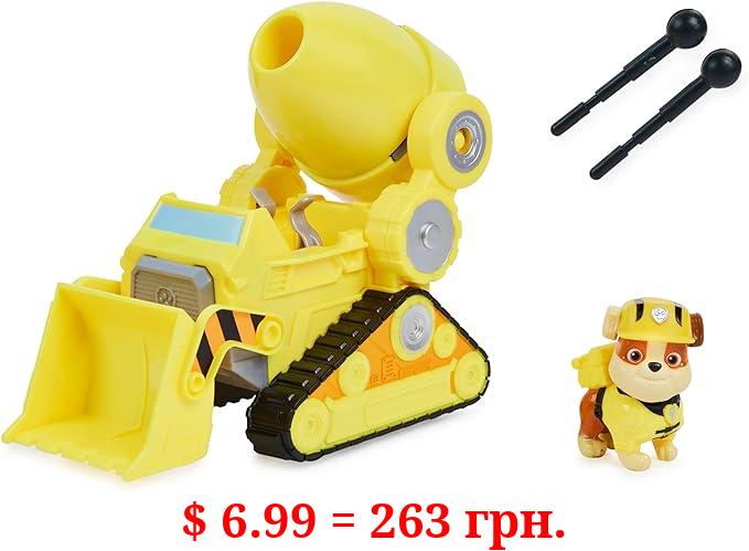 Paw Patrol, Rubble’s Deluxe Movie Transforming Toy Car with Collectible Action Figure, Kids Toys for Ages 3 and Up