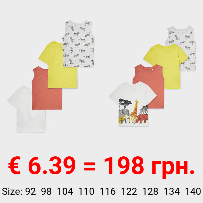 Multipack 4er - Kurzarmshirt und Top - Bio-Baumwolle