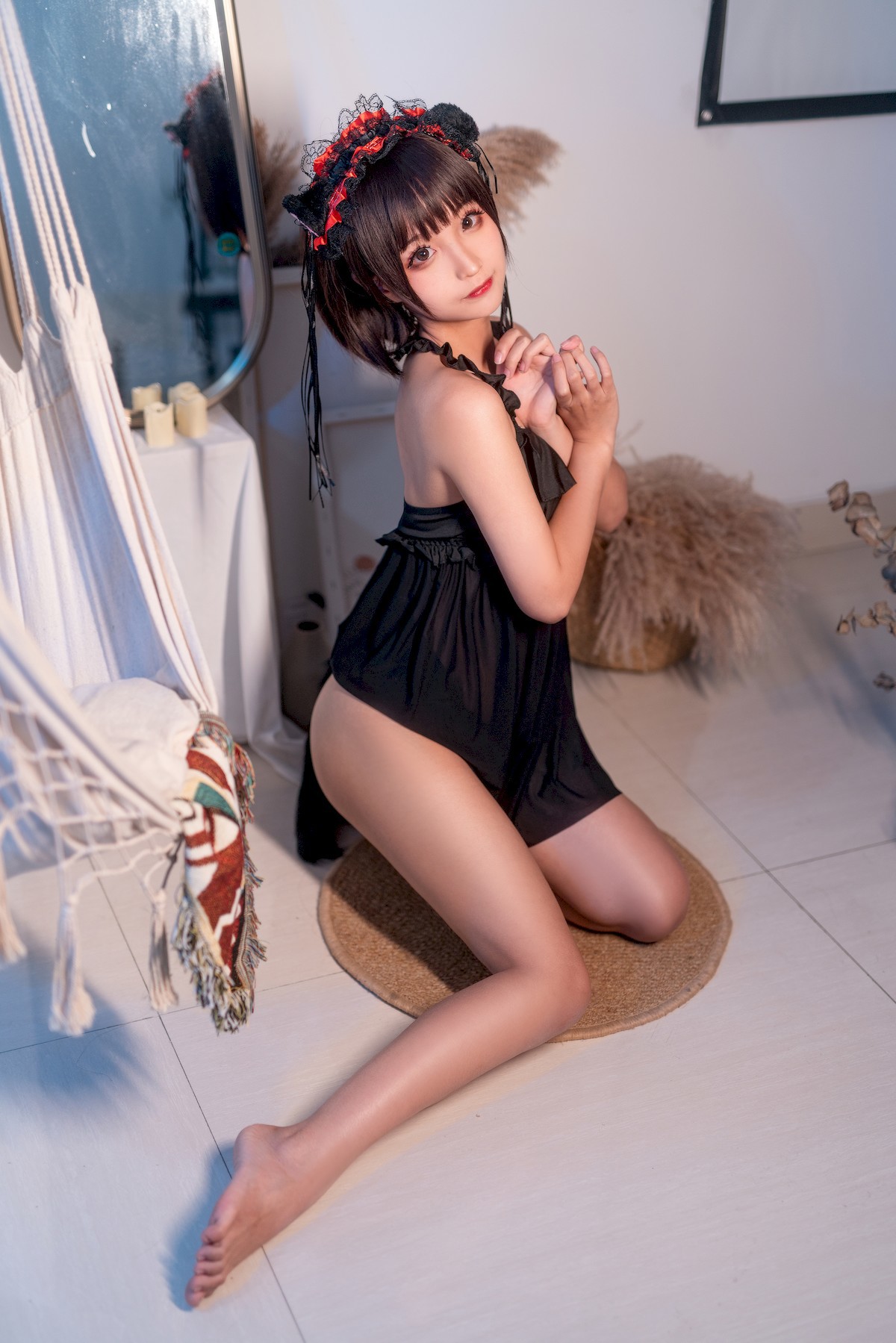 蠢沫沫 Cosplay 黑睡裙 Black Nightdress 34