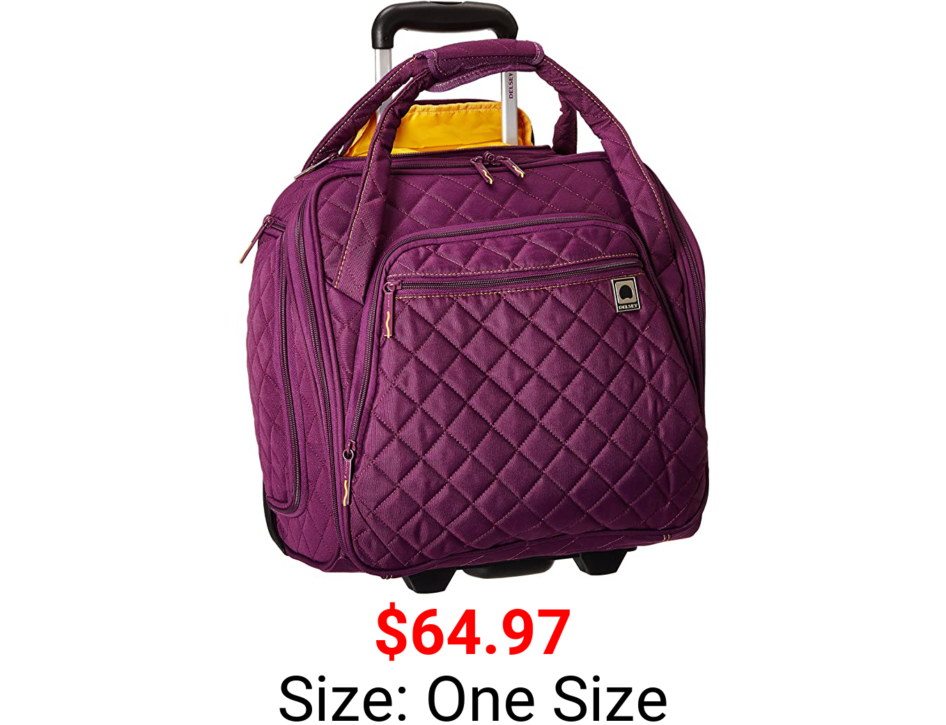 DELSEY Paris Rolling Under Seat Tote Bag, Purple, One Size