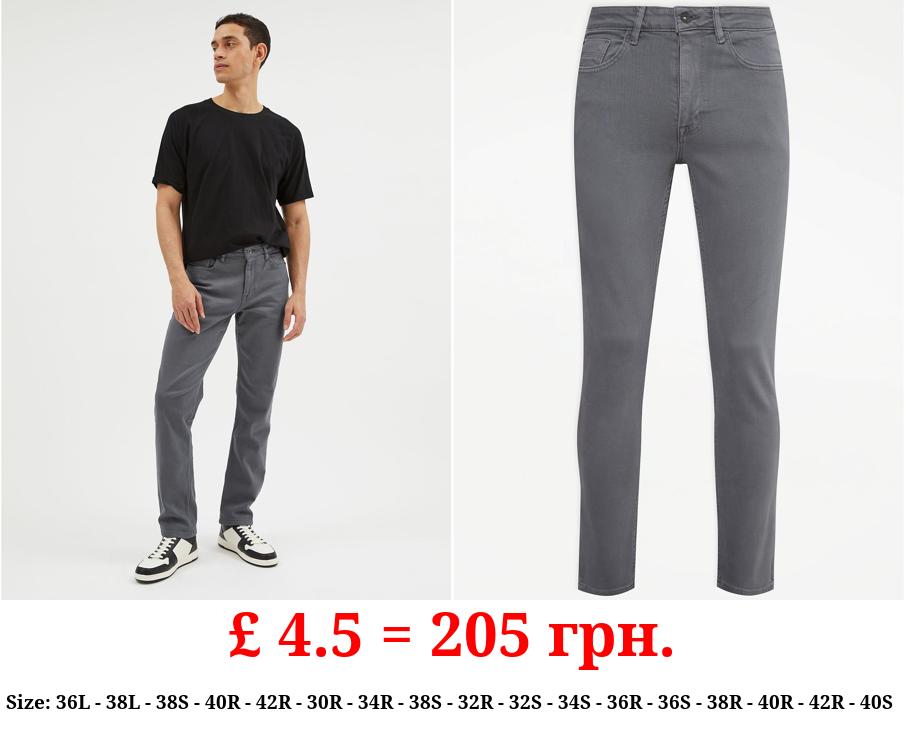 Smoke Blue Straight Fit Jean With Stretch