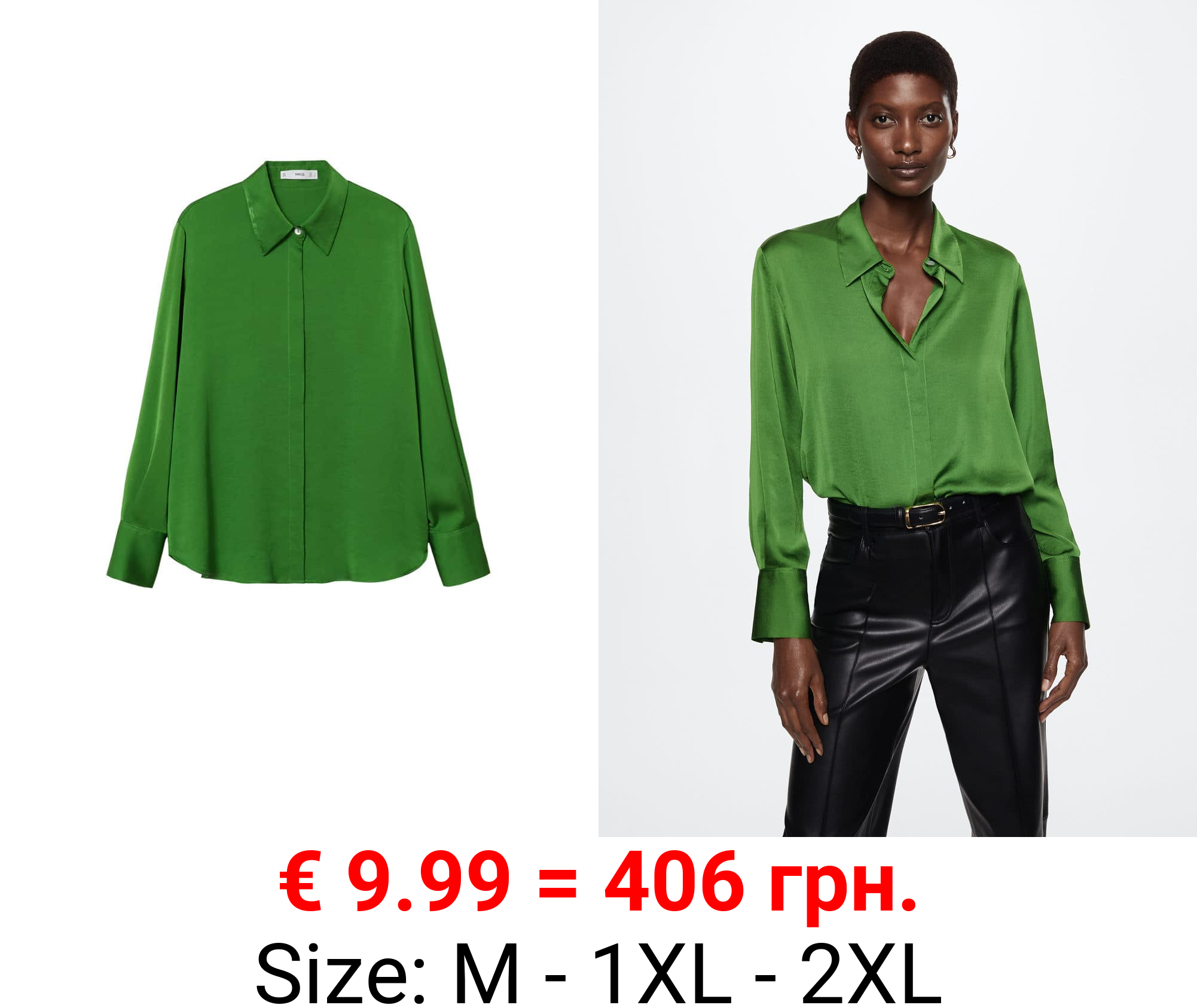 camisa fluida satinada