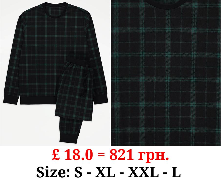 Green Checked Fleece Pyjamas