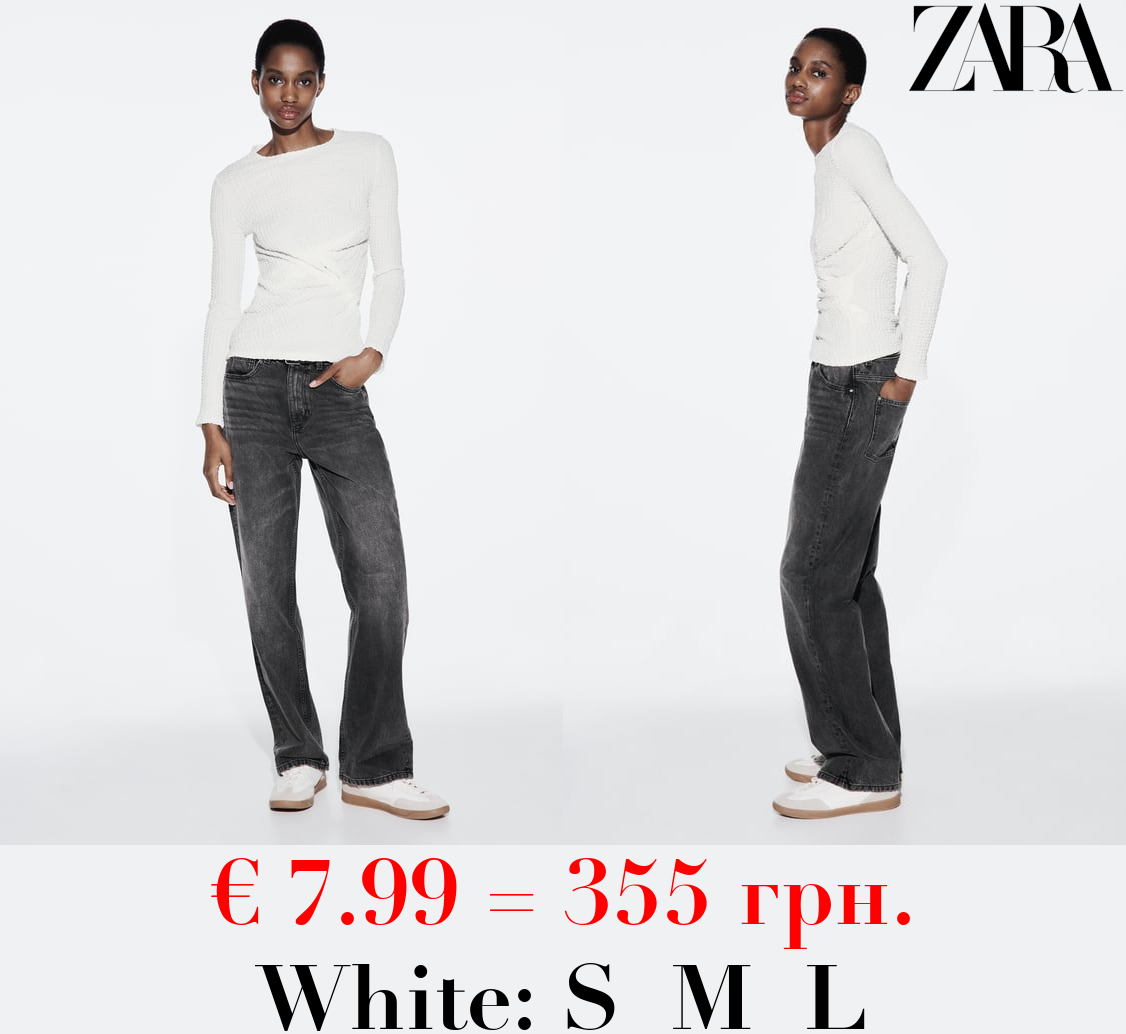 TEXTURED TOP WITH GATHERED DETAIL