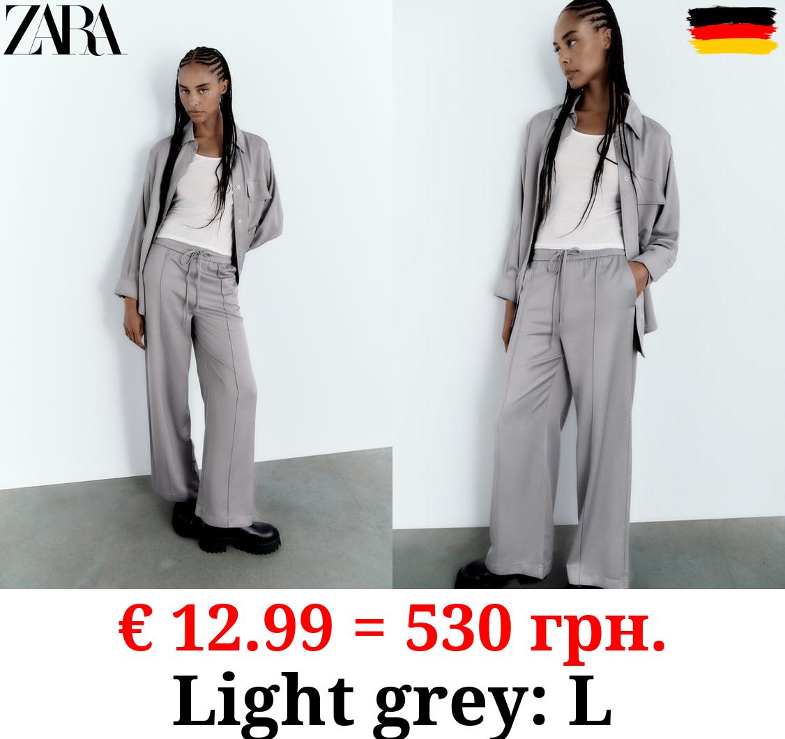 FULL-LENGTH SATIN TROUSERS