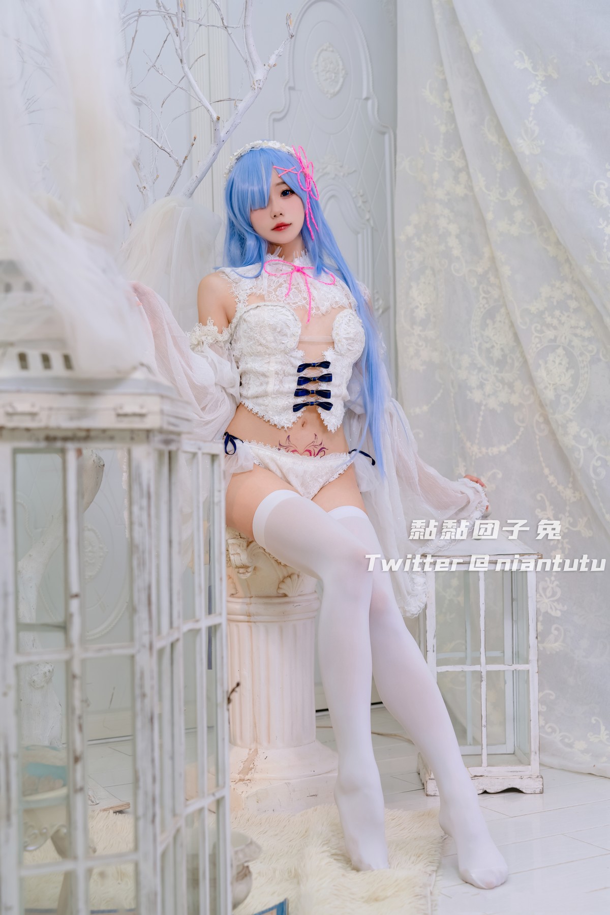 Cosplay 黏黏团子兔 长发蕾姆 17