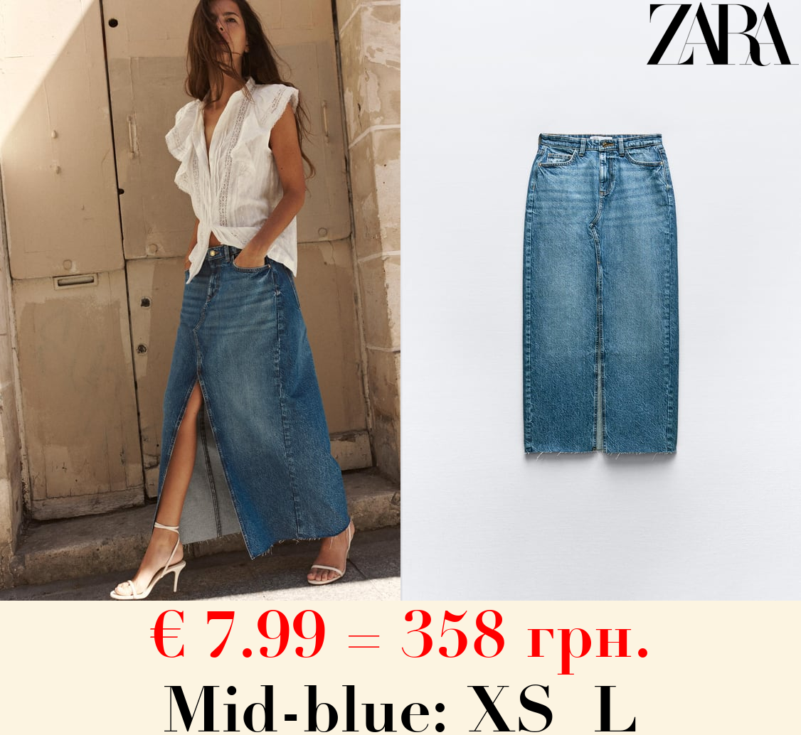 Z1975 DENIM MIDI SKIRT WITH SLIT