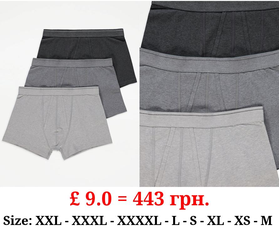 Grey A-Front Trunks 3 Pack