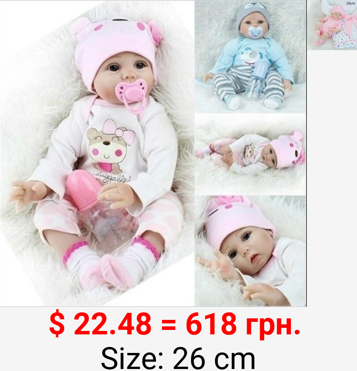HOTBEST 26cm/55cm Lifelike Newborn Silicone Vinyl Reborn Gift Baby Doll Handmade Reborn Dolls