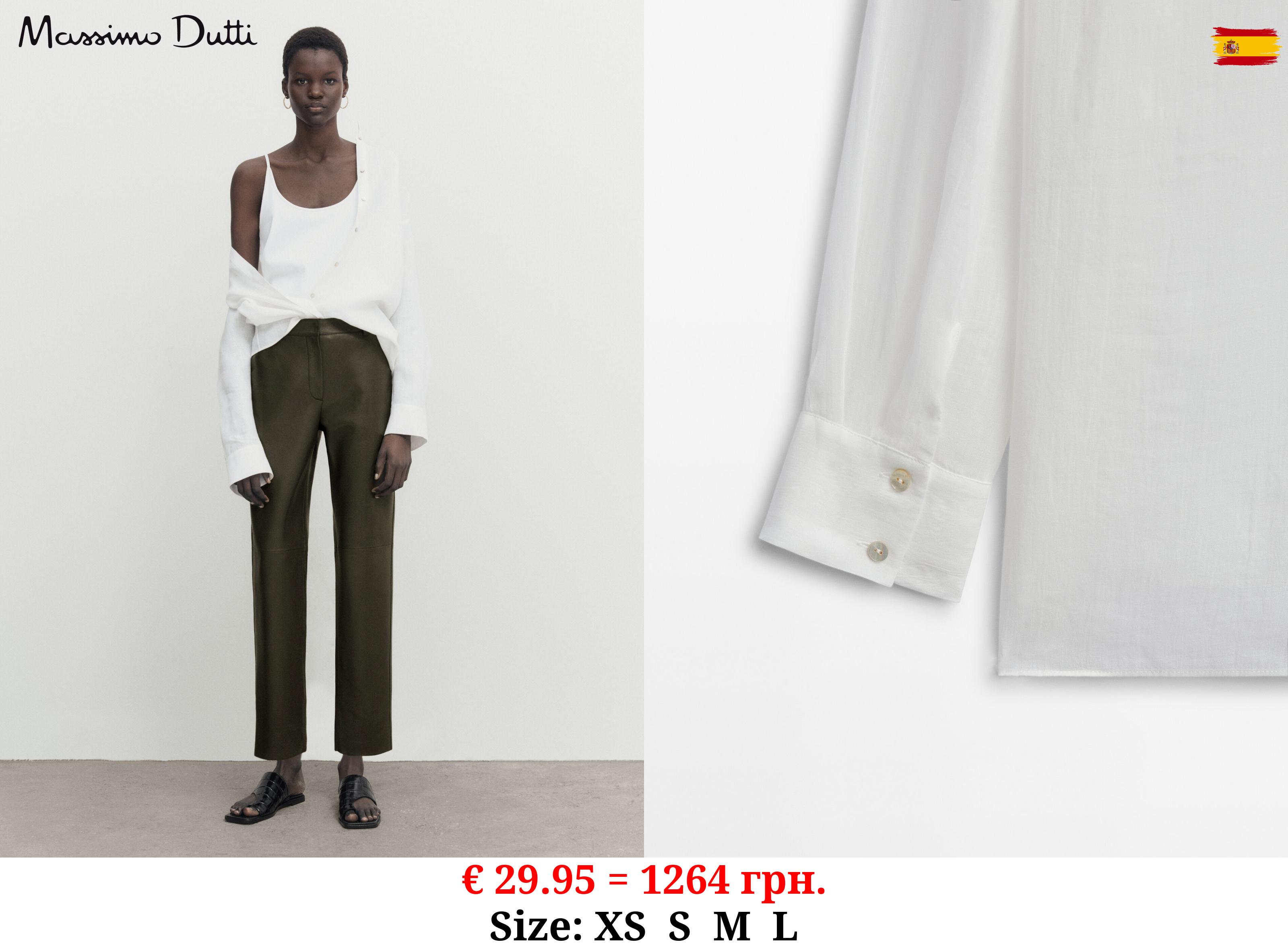 100% ramie oversize shirt WHITE