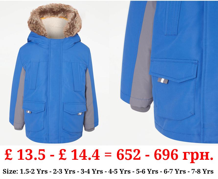 Blue Hooded Parka and Borg Jacket