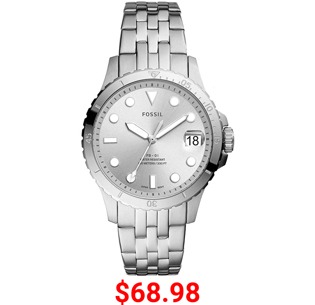 Fossil Women's FB-01 Stainless Steel Dive-Inspired Casual Quartz Watch