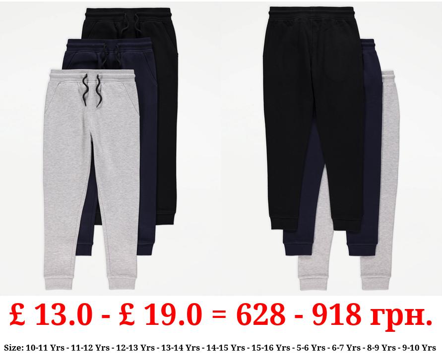 Plain Joggers 3 Pack