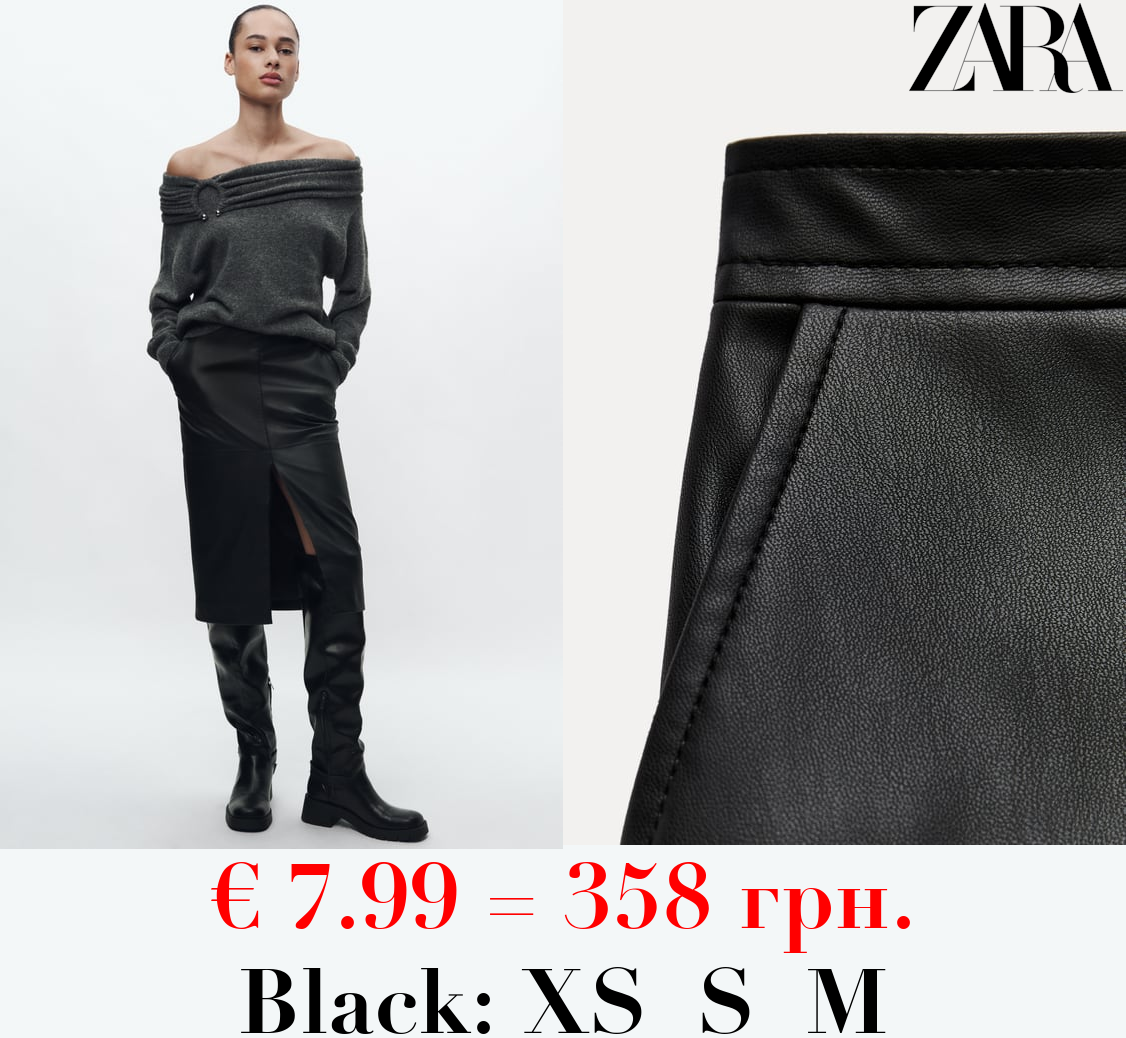 ZW COLLECTION LEATHER EFFECT SKIRT