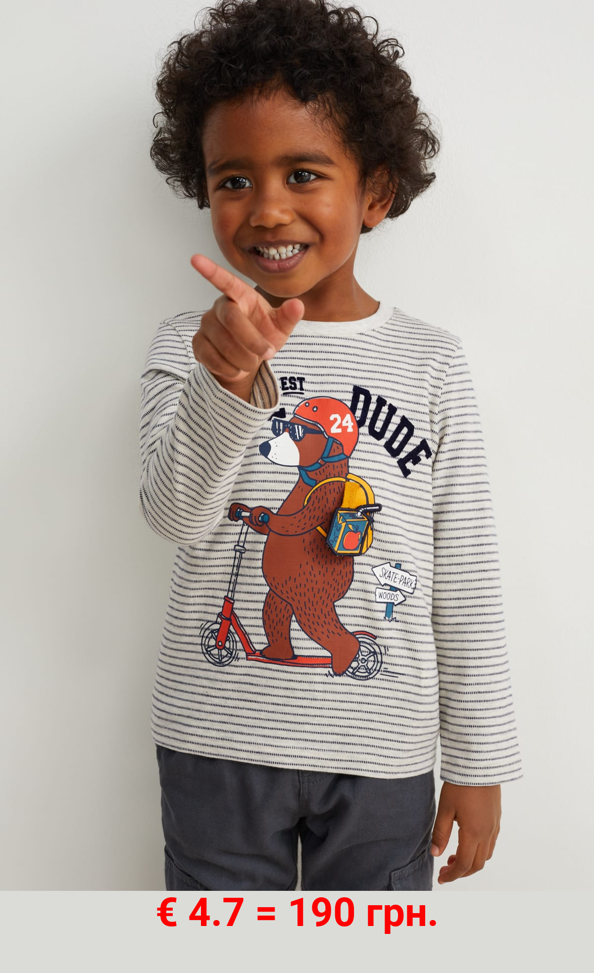 Langarmshirt - gestreift