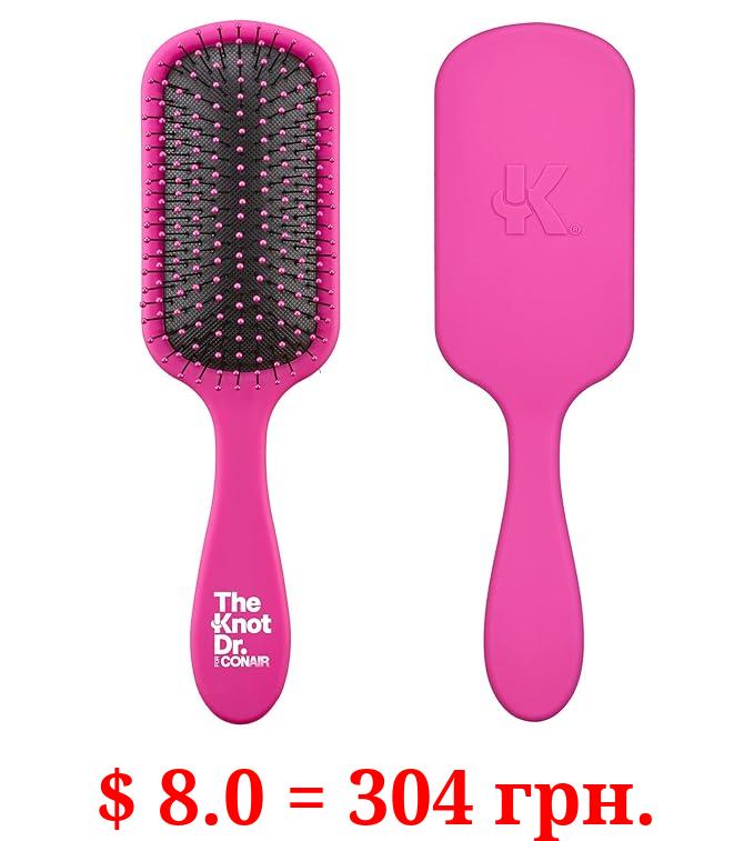 The Knot Dr. for Conair Hair Brush, Wet and Dry Detangler, Removes Knots and Tangles, For All Hair Types, Pink
