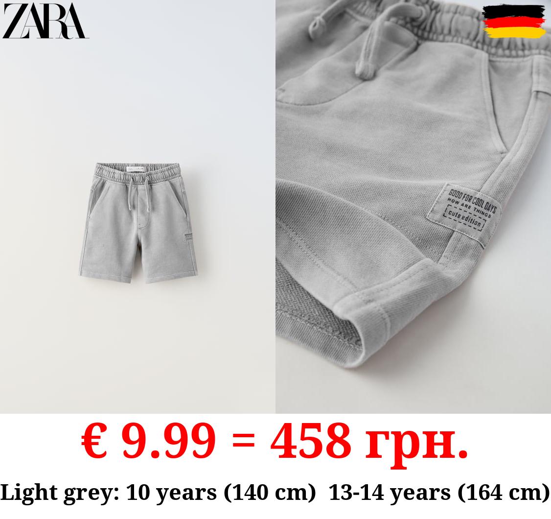 GARMENT DYED PLUSH BERMUDA SHORTS