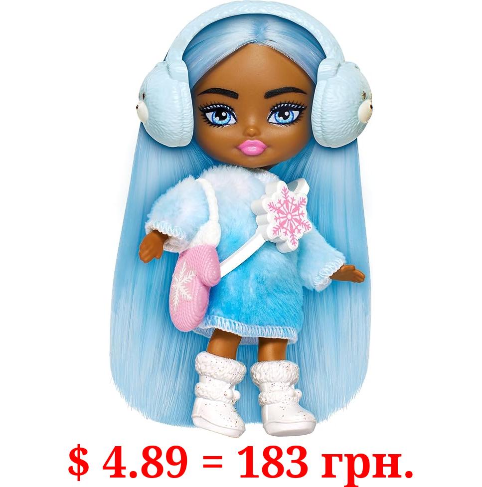 Barbie Extra Mini Minis Travel Doll with Winter Fashion and Accessories, Barbie Extra Fly Small Doll