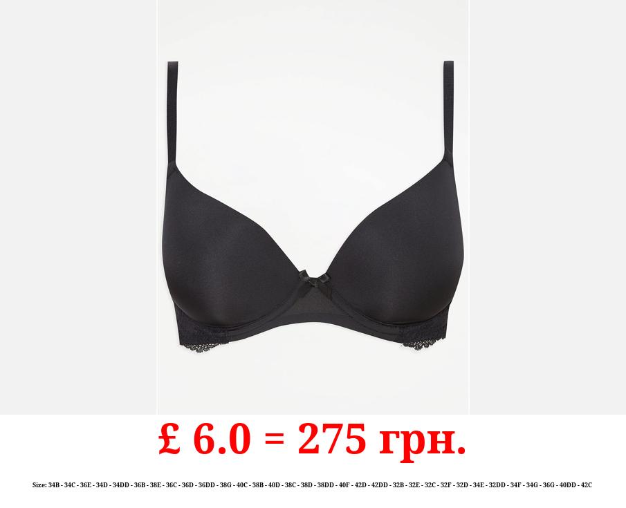 Black Lace Trim T-Shirt Bra