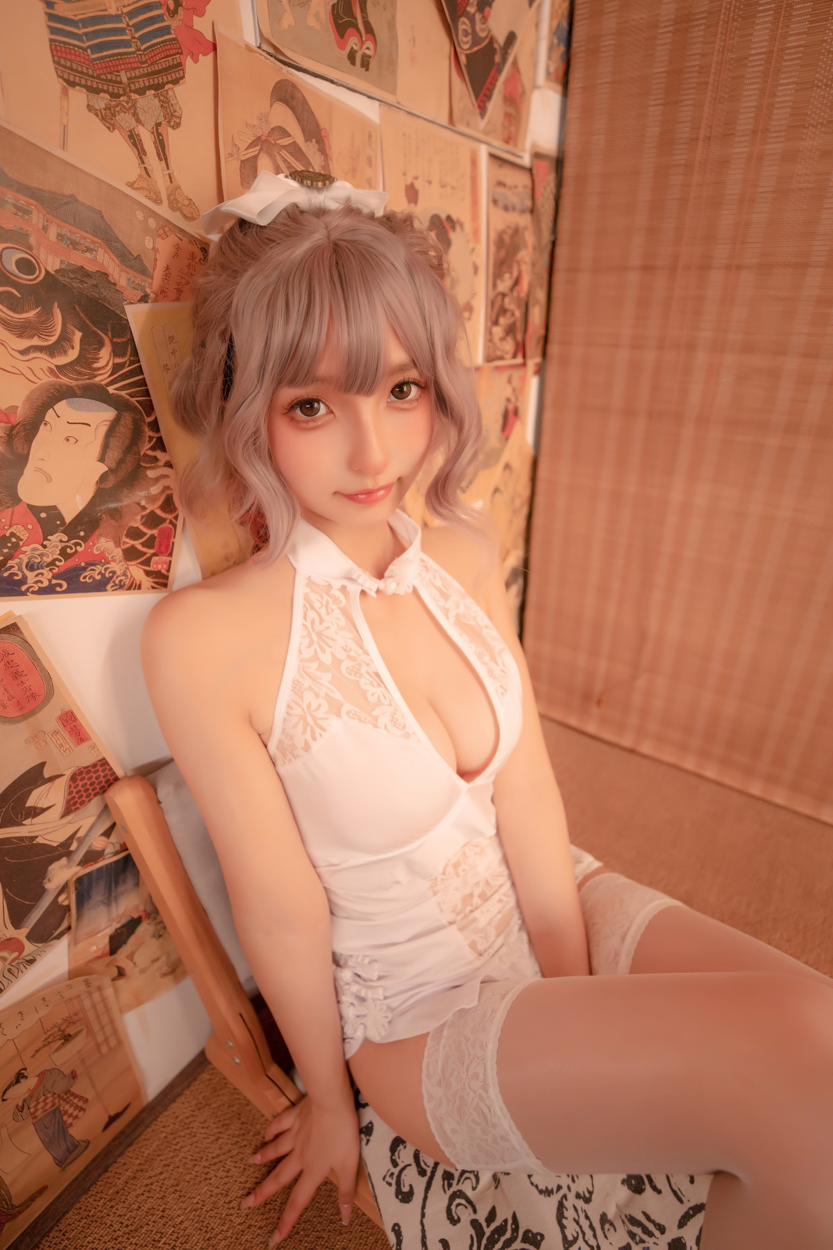 Cosplay 神楽板真冬 白旗袍 29