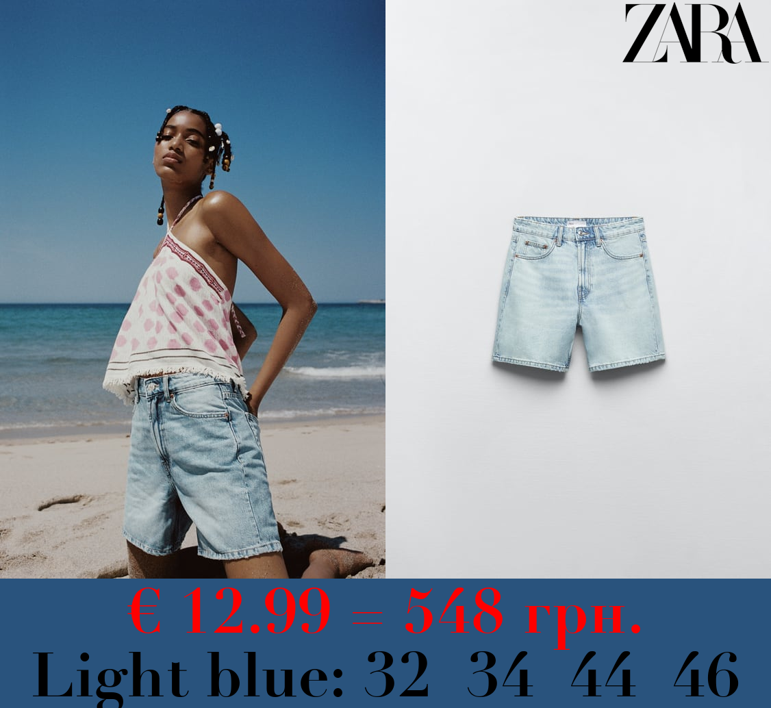 TRF REGULAR FIT MID-RISE BERMUDA SHORTS