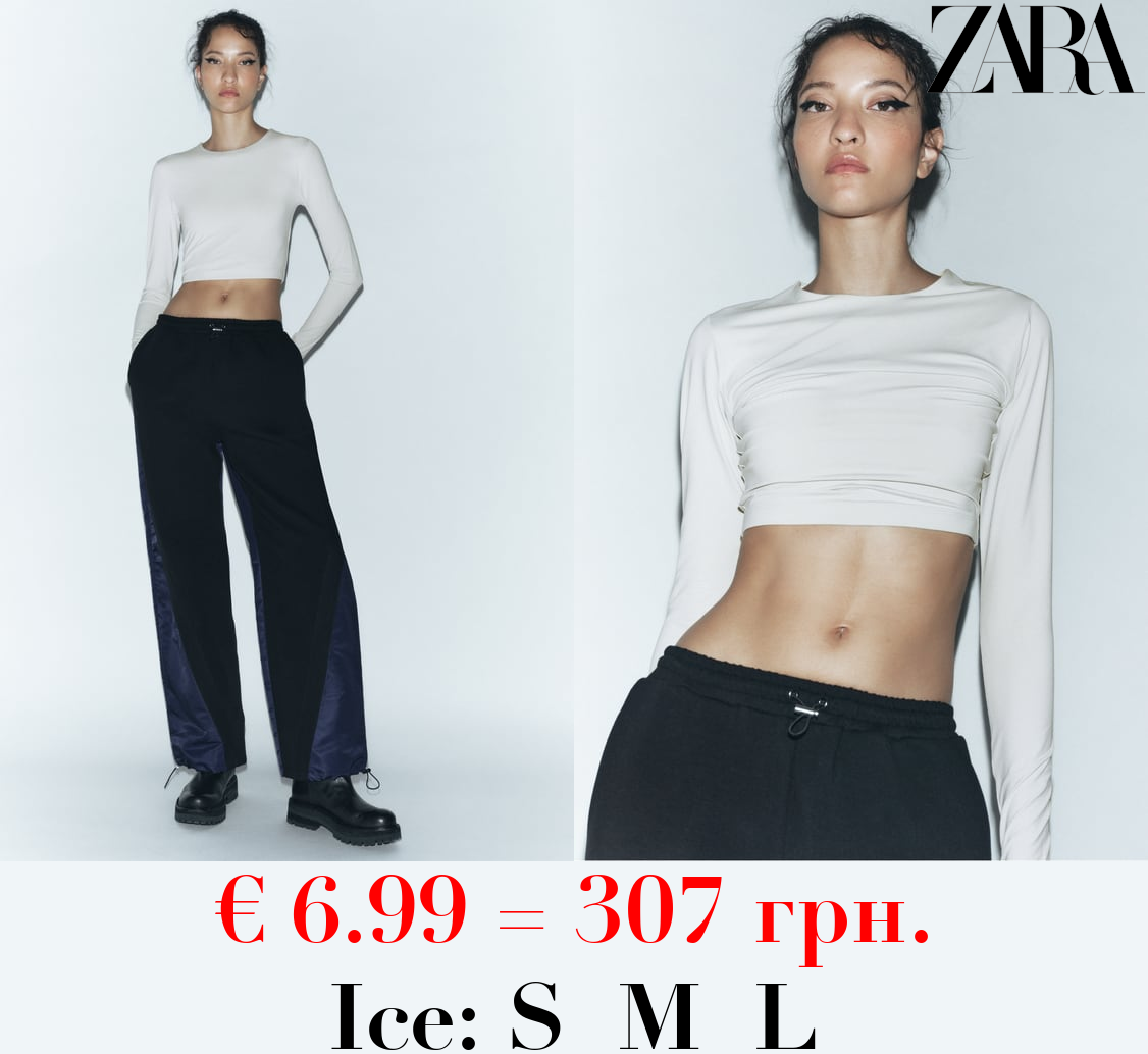 CROPPED POLYAMIDE T-SHIRT