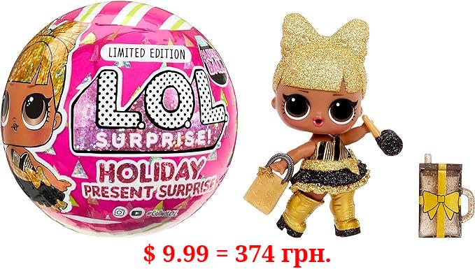 L.O.L. Surprise! Holiday Present Surprise Doll Prezzie with 7 Surprises- Limited Edition Collectible Doll Including Sparkly Accessories, Stocking Stuffers Gift for Kids Girls Ages 4 5 6+ Years Old
