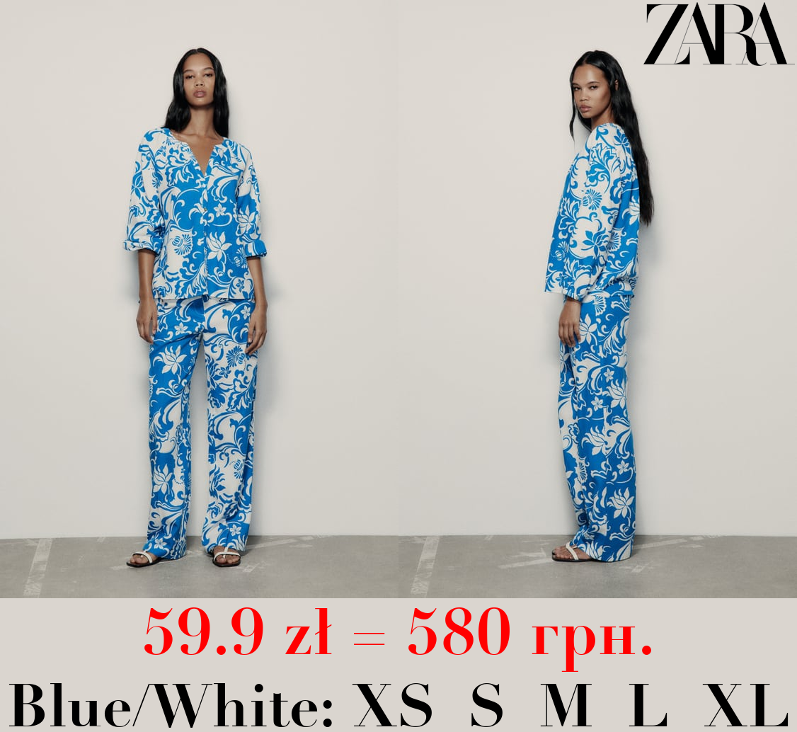 LINEN BLEND PRINTED SHIRT