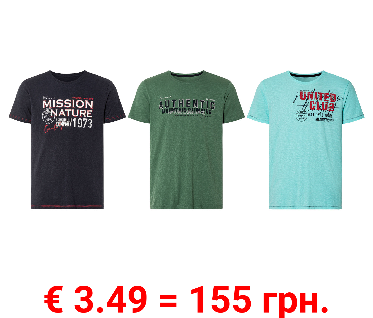 LIVERGY® Herren T-Shirts, mit Print, aus reiner Baumwolle