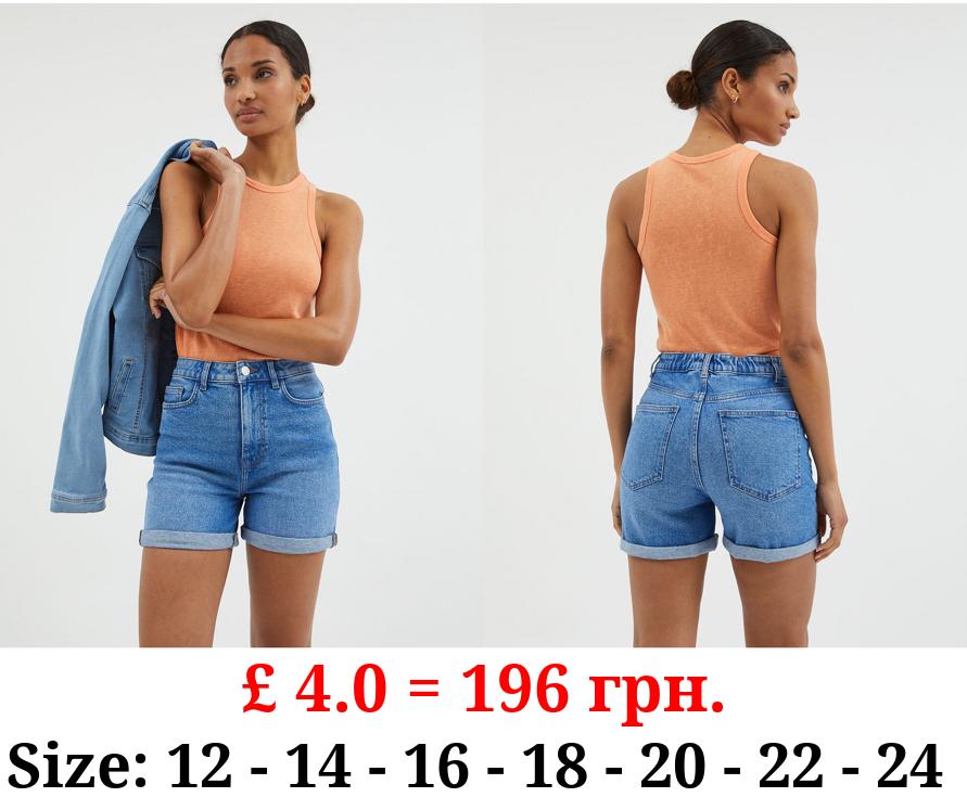 Orange Linen Look Racer Vest