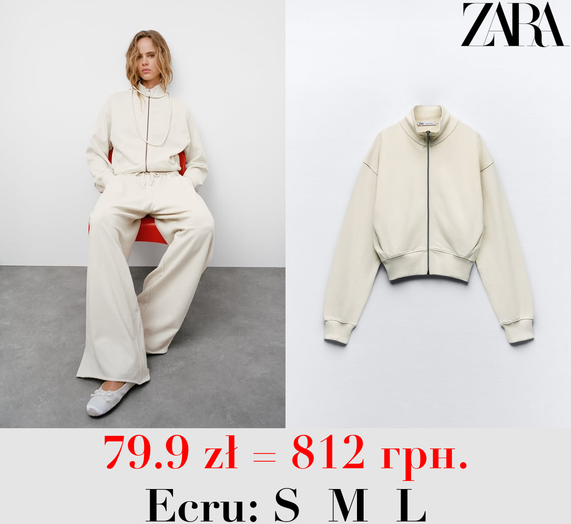RIBBED SWEATSHIRT WITH ZIP