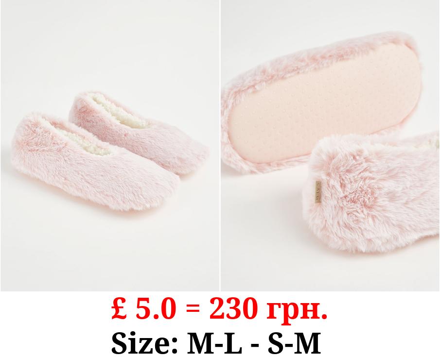 Pink Faux Fur Slippers