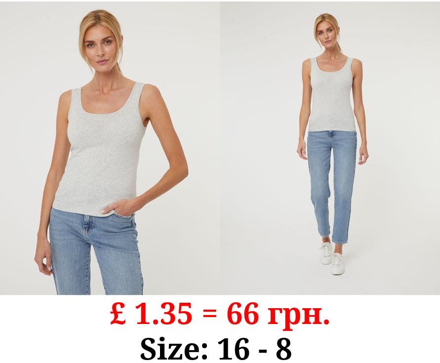 Light Grey Basic Jersey Vest