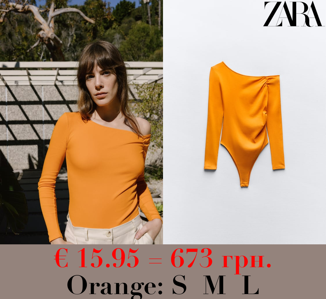 ASYMMETRIC DRAPED BODYSUIT